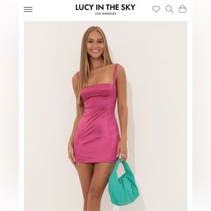Maxine satin bodycon dress pink